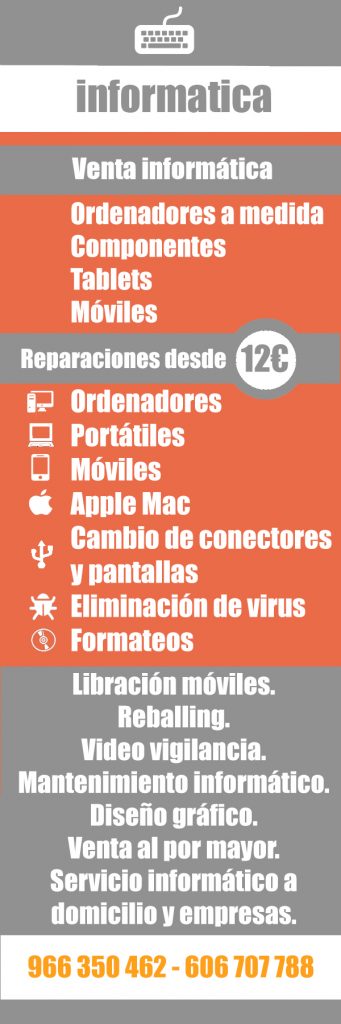 Productos y servicios de informárica en Alicante. Tecnofic a su servicio
